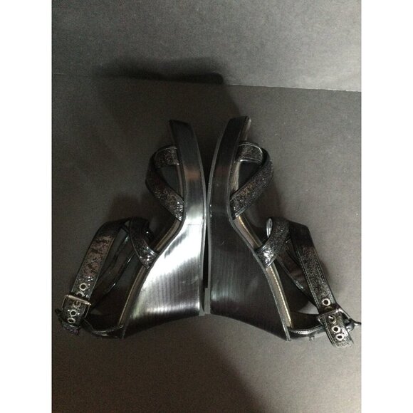 Sperry Top-Sider Harbordale Glitter Crisscross Strap Wedge Heels Sandals Size 9M - Picture 8 of 11